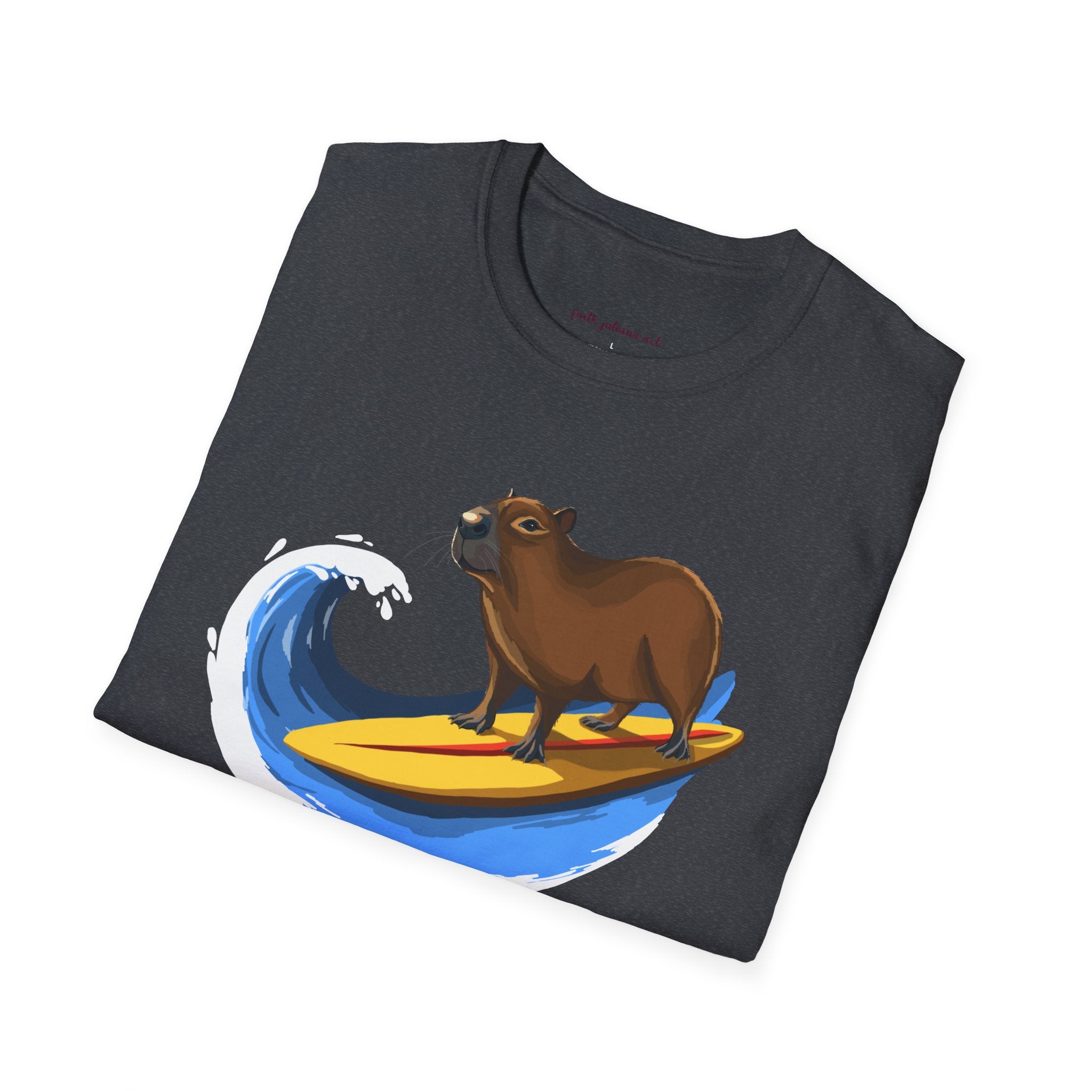 Surfing Capybara T-Shirt | Cute Animal Surfing- Graphic Tee