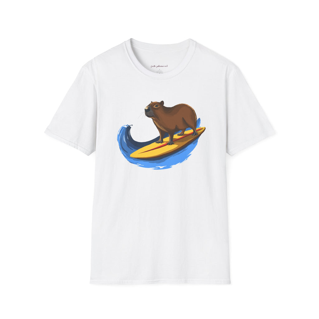 Surfing Capybara T-Shirt | Cute Animal Surfing- Graphic Tee