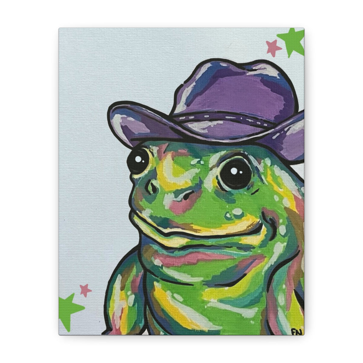 Country Toad Drawing on a Canvas