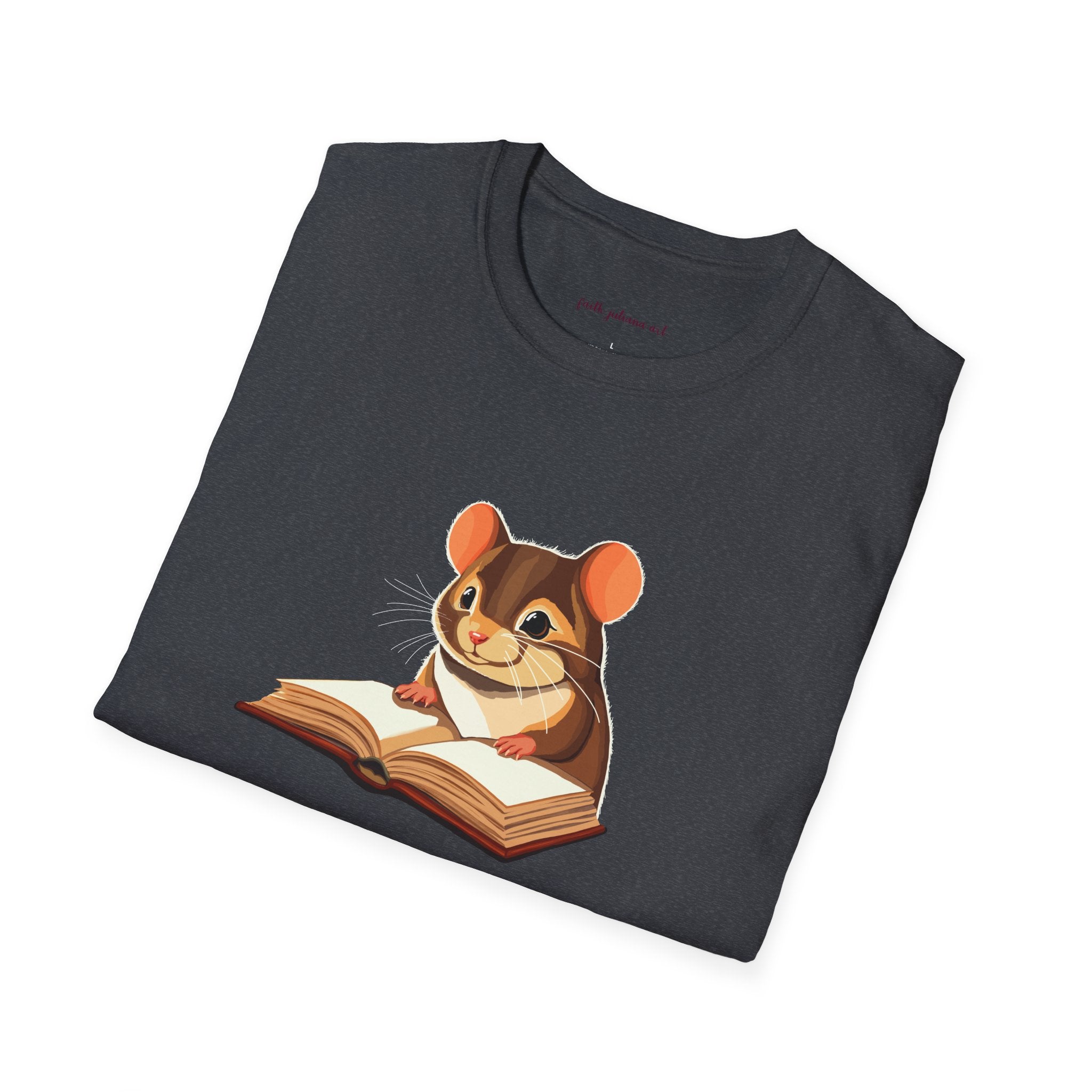 Mouse Reading a Book T-Shirt | Cute Animal and Book Lover Illustration