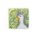 Goose Drawing on a Porcelain Magnet, Square