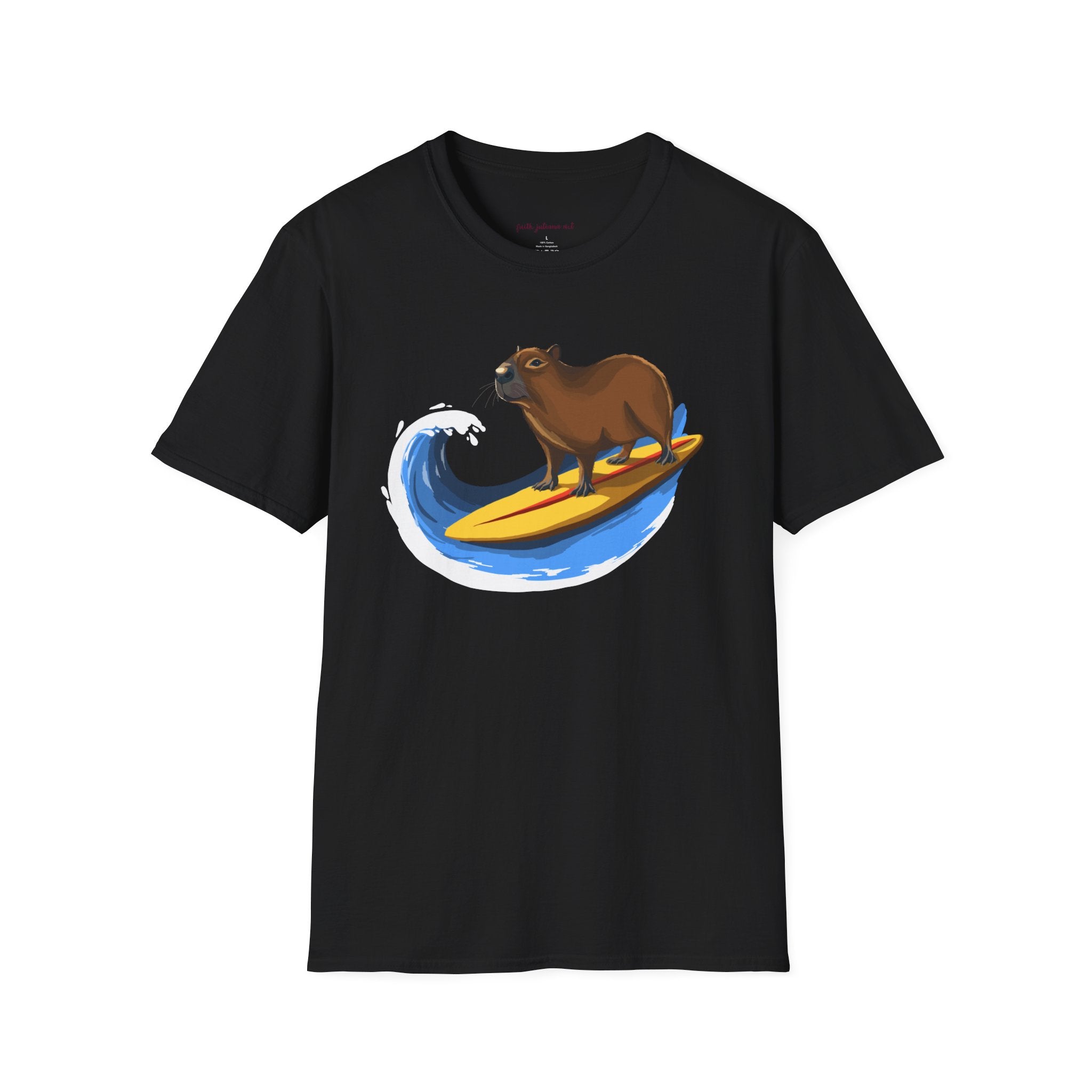 Surfing Capybara T-Shirt | Cute Animal Surfing- Graphic Tee