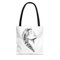 Braided Hair Portrait Tote Bag | Monochrome Line Art, Women's Profile