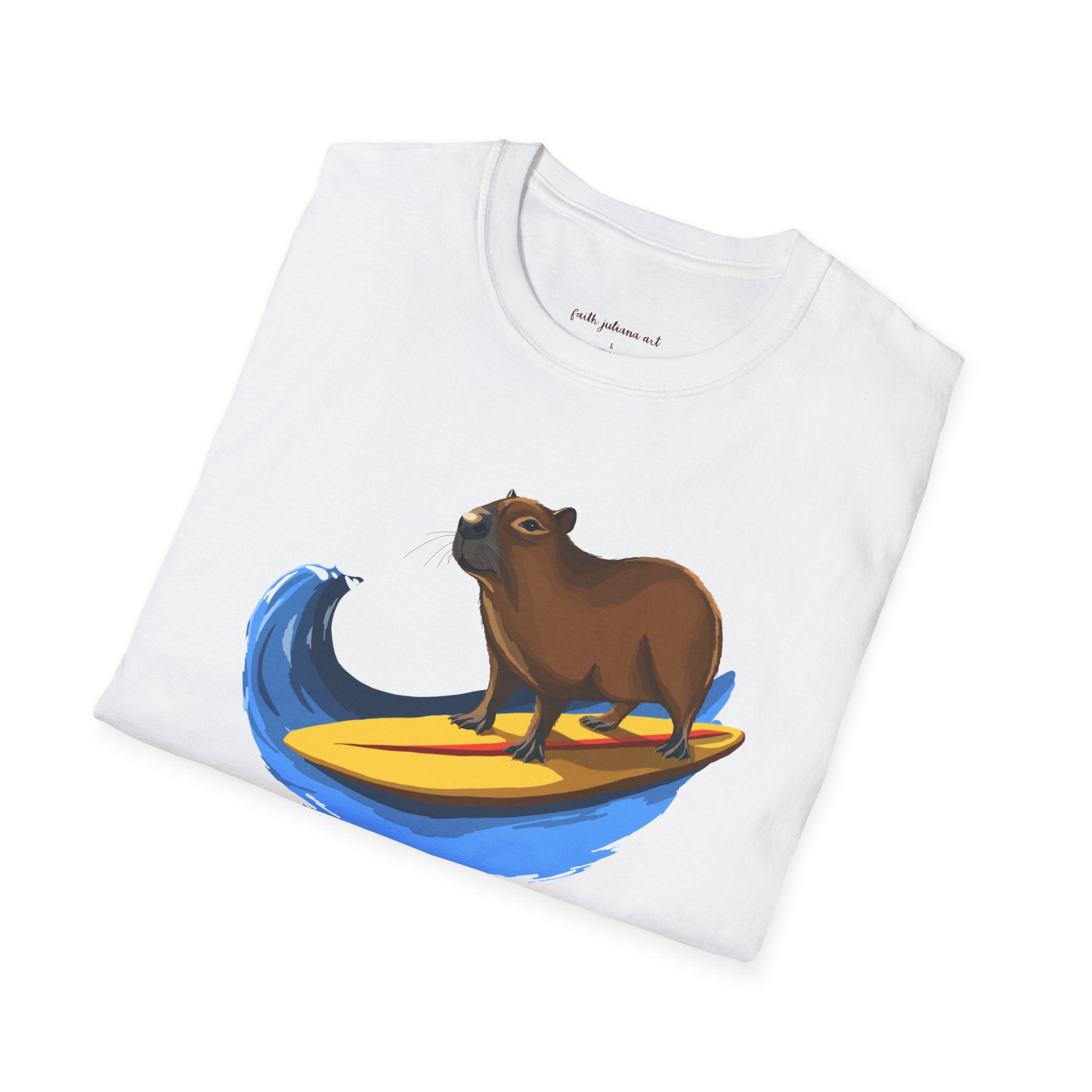 Surfing Capybara T-Shirt | Cute Animal Surfing- Graphic Tee